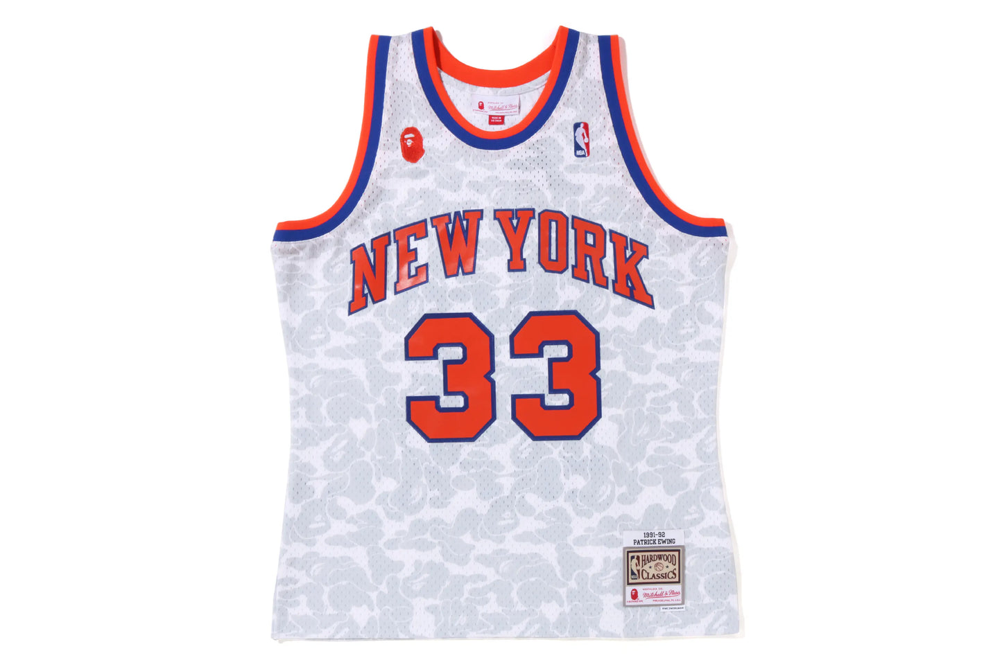 MAILLOT BAPE×M&N NEW YORK KNICKS EWING BLANC