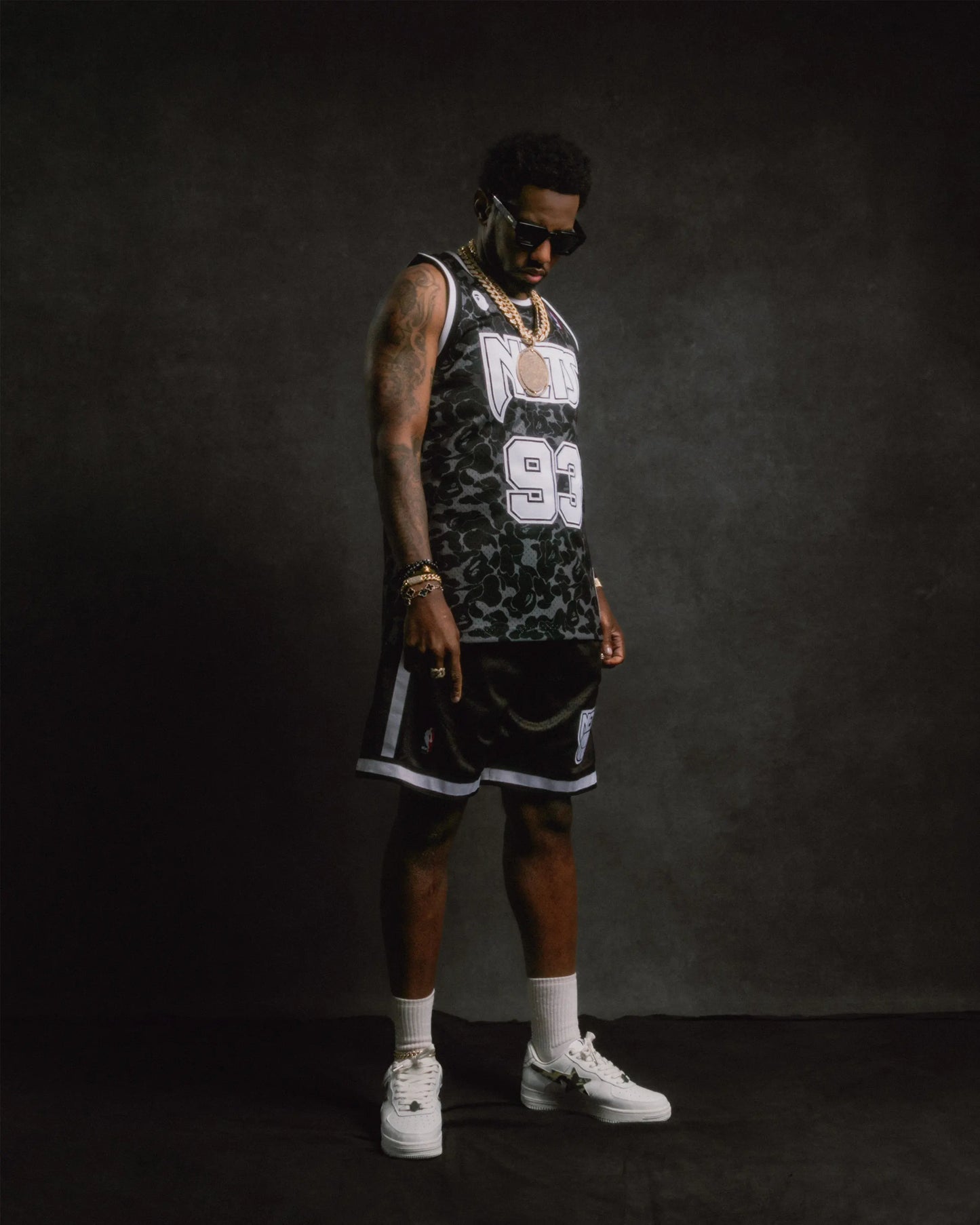 MAILLOT BAPE×M&N BROOKLYN NETS NOIR