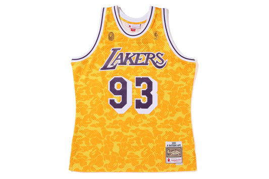 MAILLOT BAPE×M&N LOS ANGELES LAKERS JAUNE