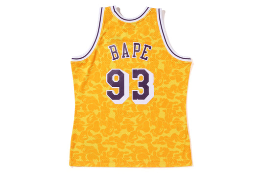 MAILLOT BAPE×M&N LOS ANGELES LAKERS JAUNE