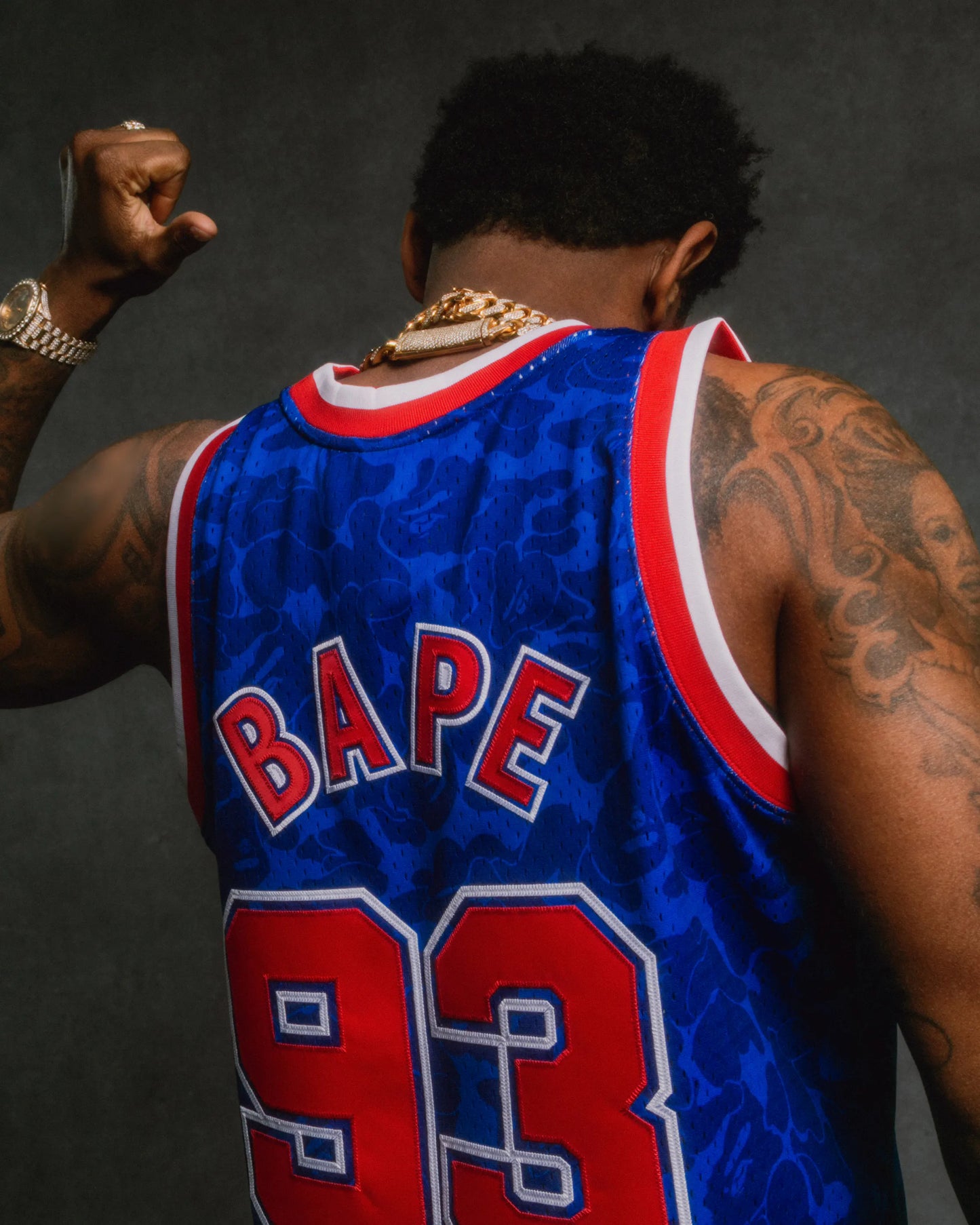 MAILLOT BAPE×M&N BROOKLYN NETS BLEU