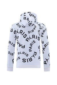 SWEAT À CAPUCHE PSG BLANC-NOIR