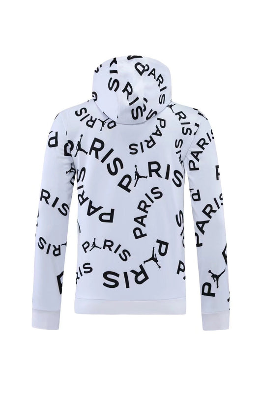 SWEAT À CAPUCHE PSG BLANC-NOIR