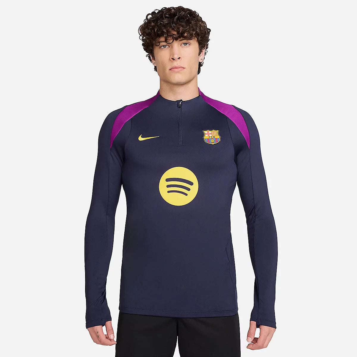 VESTE DE SURVETEMENT FC BARCELONE BLEU MARINE MANCHES LONGUES 25/26