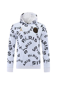 SWEAT À CAPUCHE PSG BLANC-NOIR