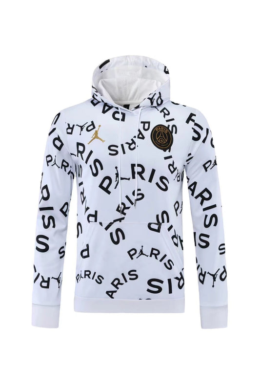 SWEAT À CAPUCHE PSG BLANC-NOIR